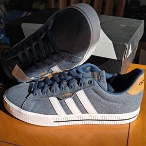Adidas Denim Blue Sneakers with White Stripes